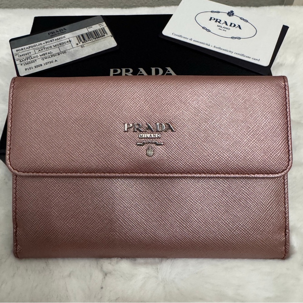 Prada Metallic Pink Wallet